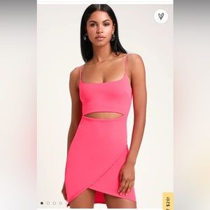 Cutout On The Town Hot Pink Cutout Bodycon Dress. Lulu’s - size XS